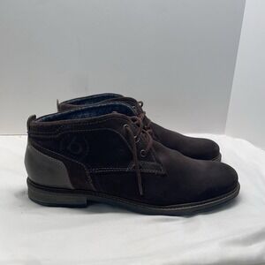 BUGATTI Lace-Up Boots Mens Size US 13 EUR 46 Brown Suede Chukka Boots Shoes